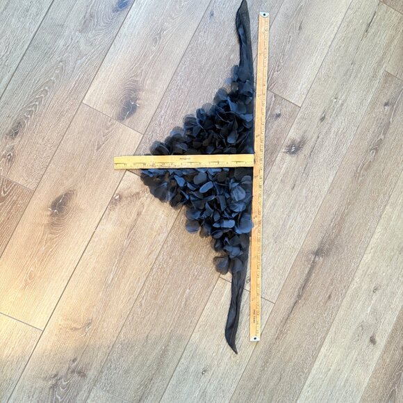 1960's Floral Nylon petal scarf in Sheer Black - Picture 9 of 14